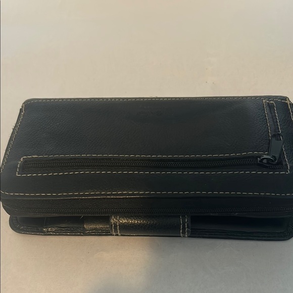 Burton Black Leather Wallet with Contrast Stitching - Picture 7 of 9